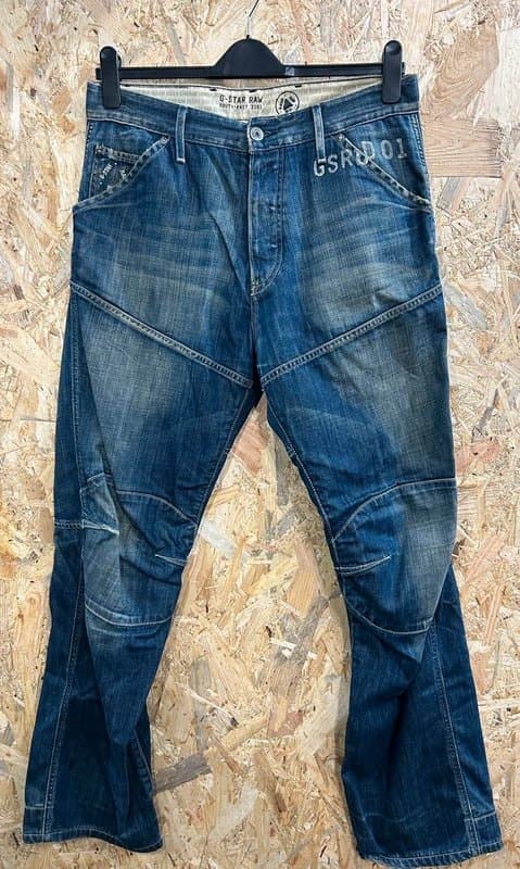 G-Star G-Star Elwood 3D Loose Jeans W32 L32 Men Buckle Back Cinch Blue Vintage Y2K