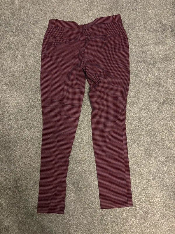 ASOS ASOS burgundy check suit trousers