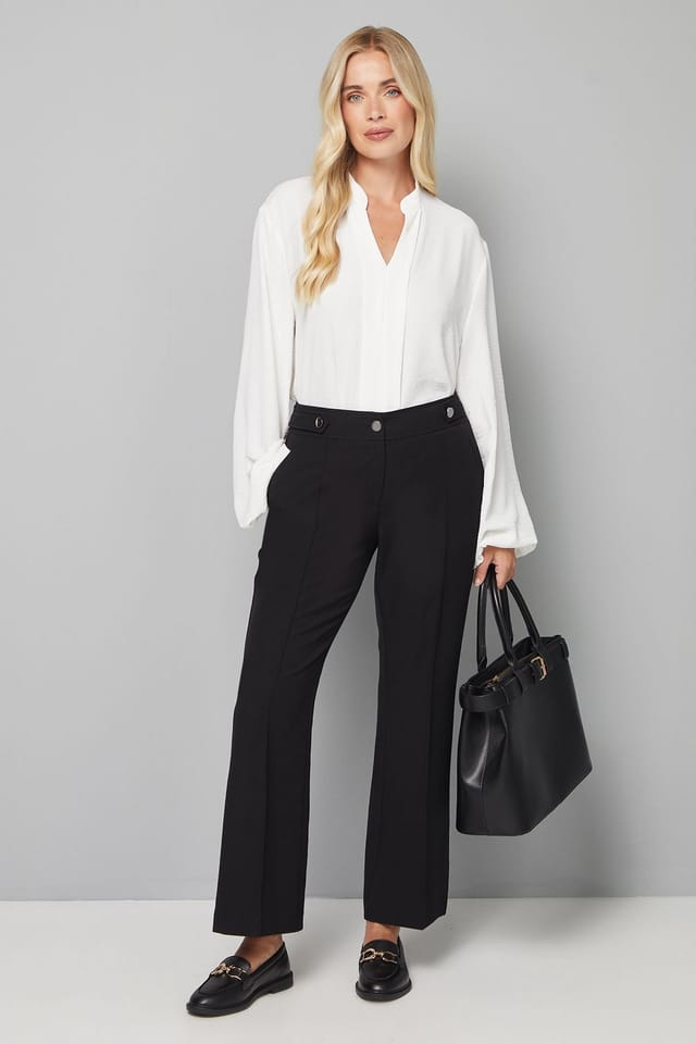 Wallis Wallis Women's Petite Black Smart Bootcut Leg Trousers - 2
