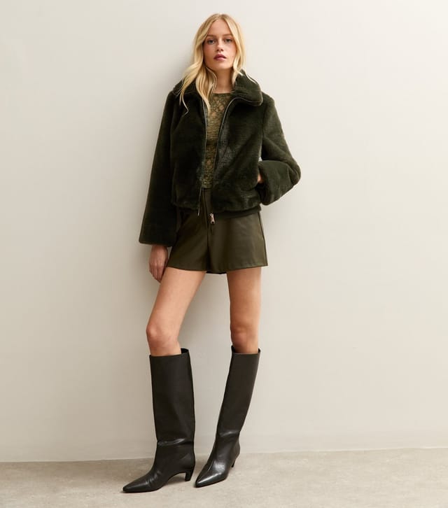 New Look Women's Khaki Lace Boat Neck Long Sleeve Top New Look - 3