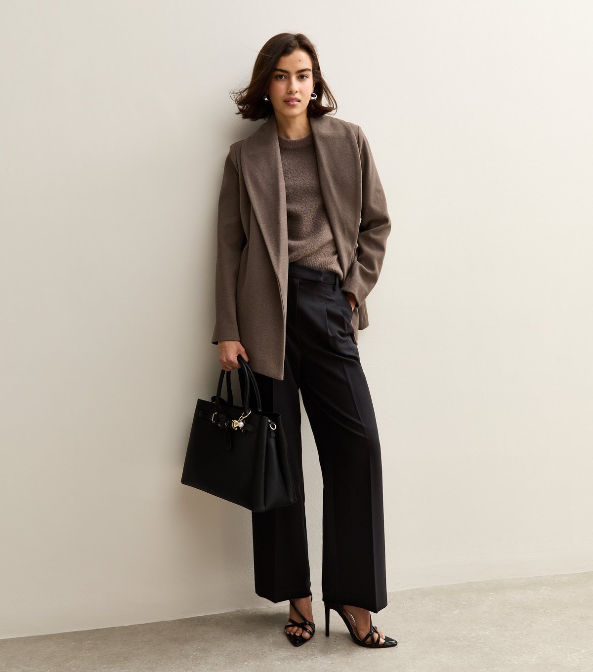 New Look Women's Mink Soft Touch Shawl Lapel Short Coat New Look - 3