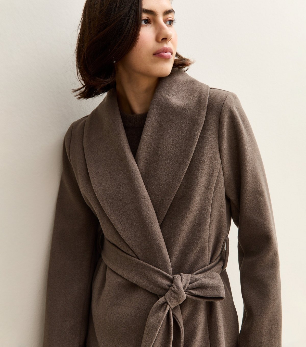 New Look Women's Mink Soft Touch Shawl Lapel Short Coat New Look - 4