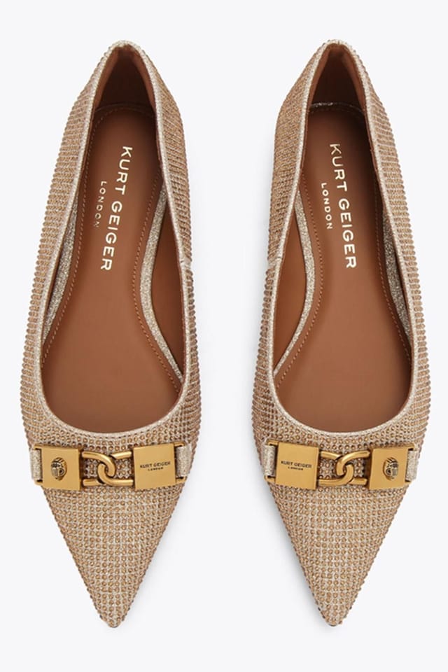 Kurt Geiger London Kurt Geiger London Women's 'Kingsley Pointed Flat' Fabric Flats in Beige - 2