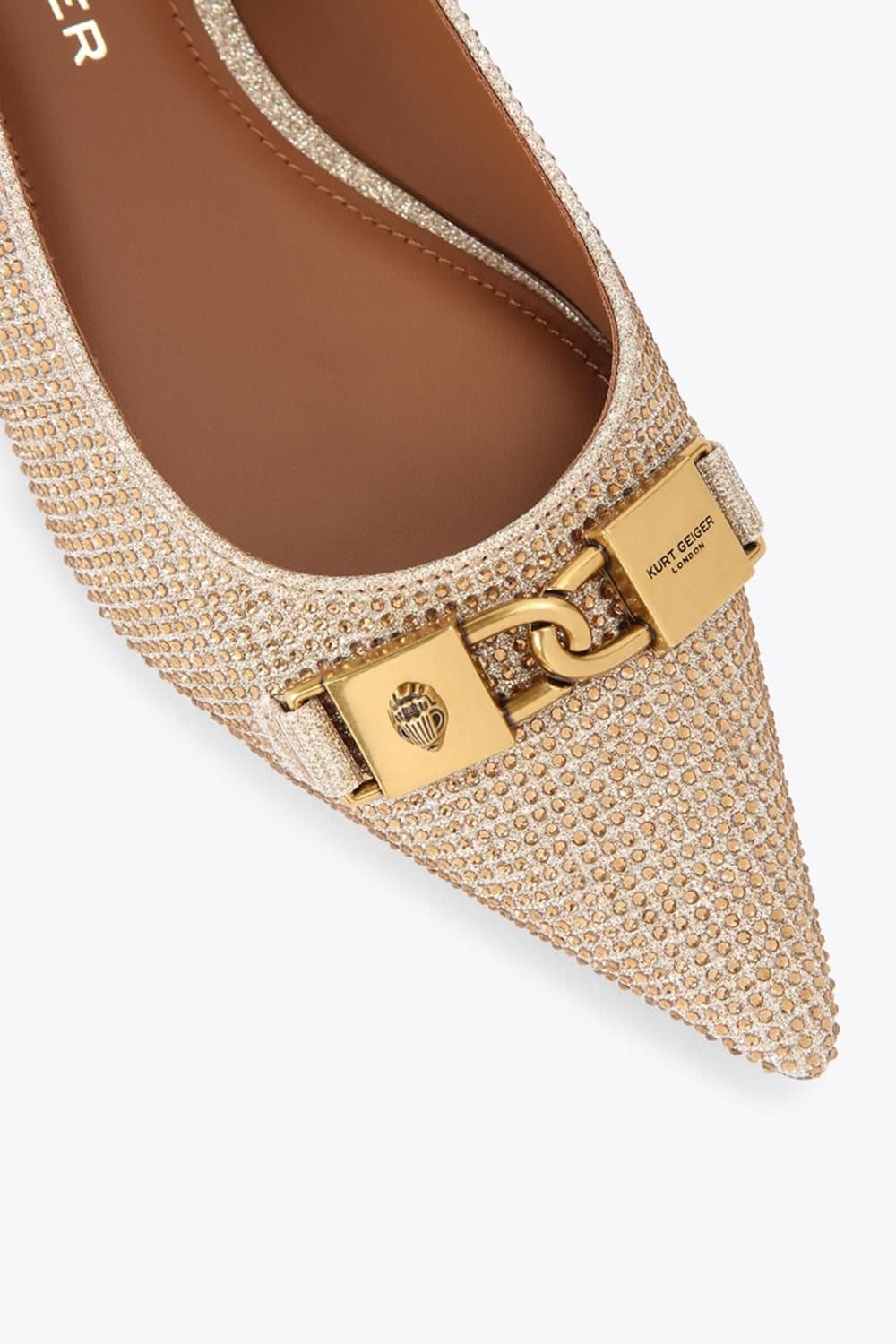 Kurt Geiger London Kurt Geiger London Women's 'Kingsley Pointed Flat' Fabric Flats in Beige - 4
