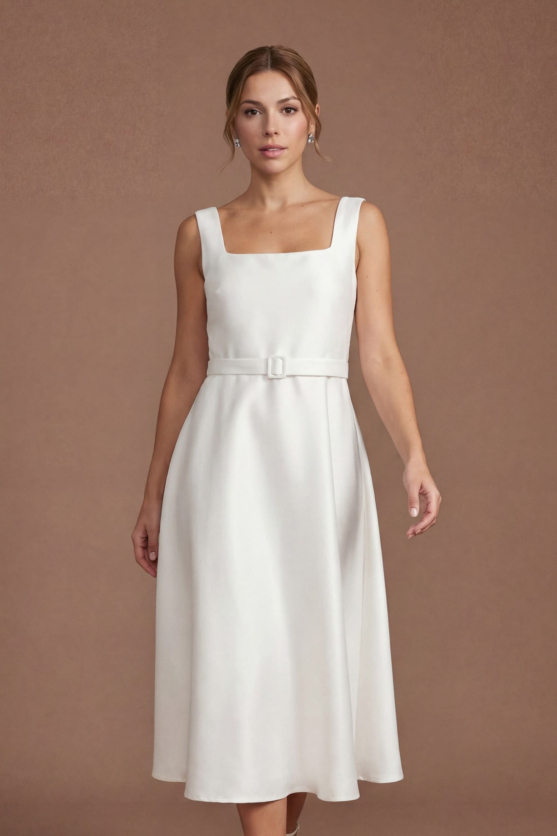 Coast Coast Women's Petite Printed Organza Bardot Midi Dress in Ivory - 4