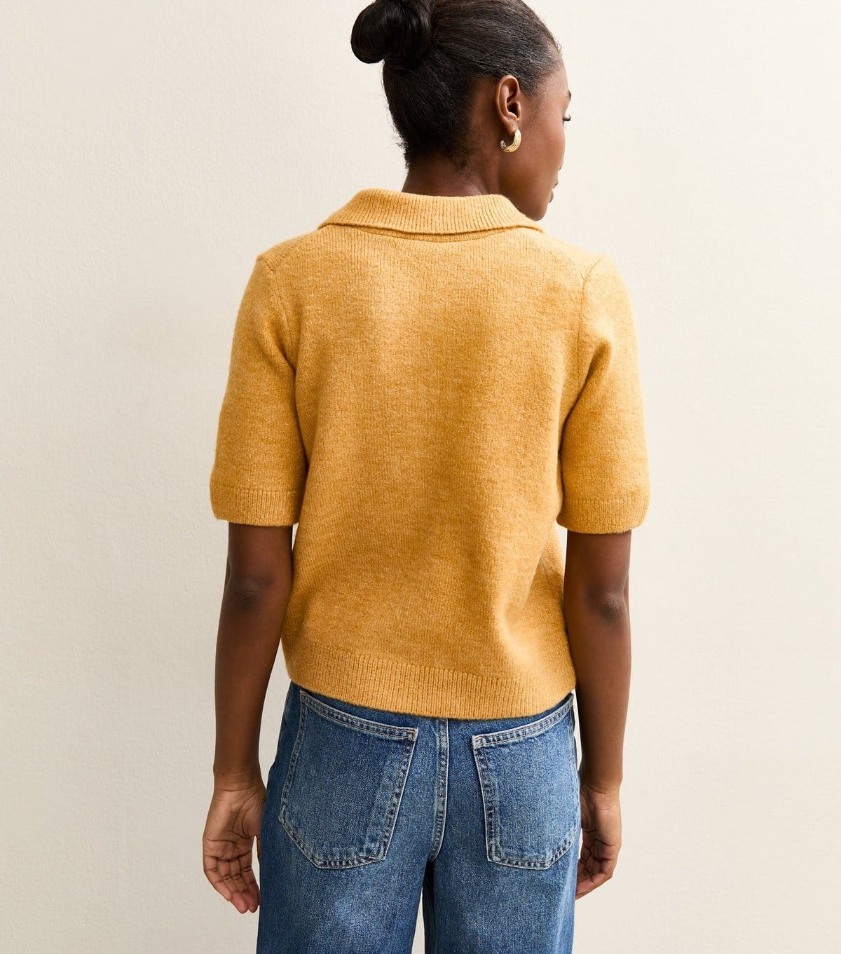 New Look Women's Dark Yellow Collared Short Sleeve Cardigan New Look - 4