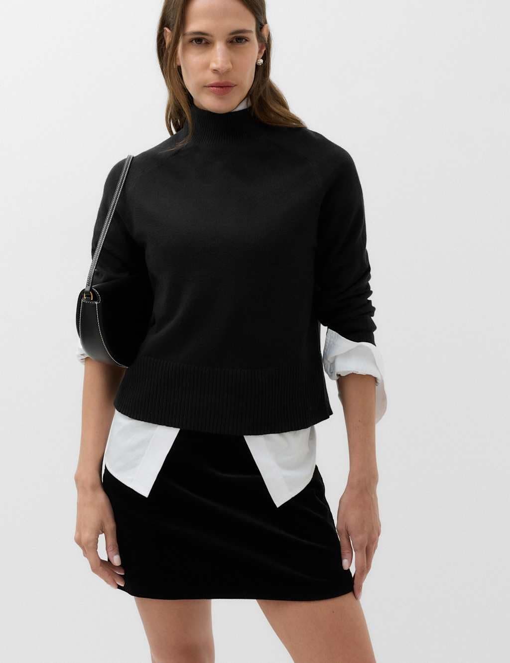 Marks & Spencer M&S Textured Corduroy Mini Skirt Black