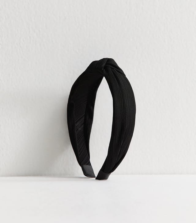 New Look Black Ribbed Knot Aliceband New Look - 2