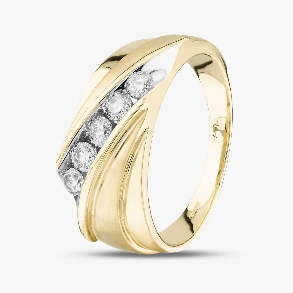 T.H.Baker T.H.Baker Women's 9ct Yellow Gold 0.50ct Brilliant Cut Diamond Crossover Ring THR39782-50 (YG)