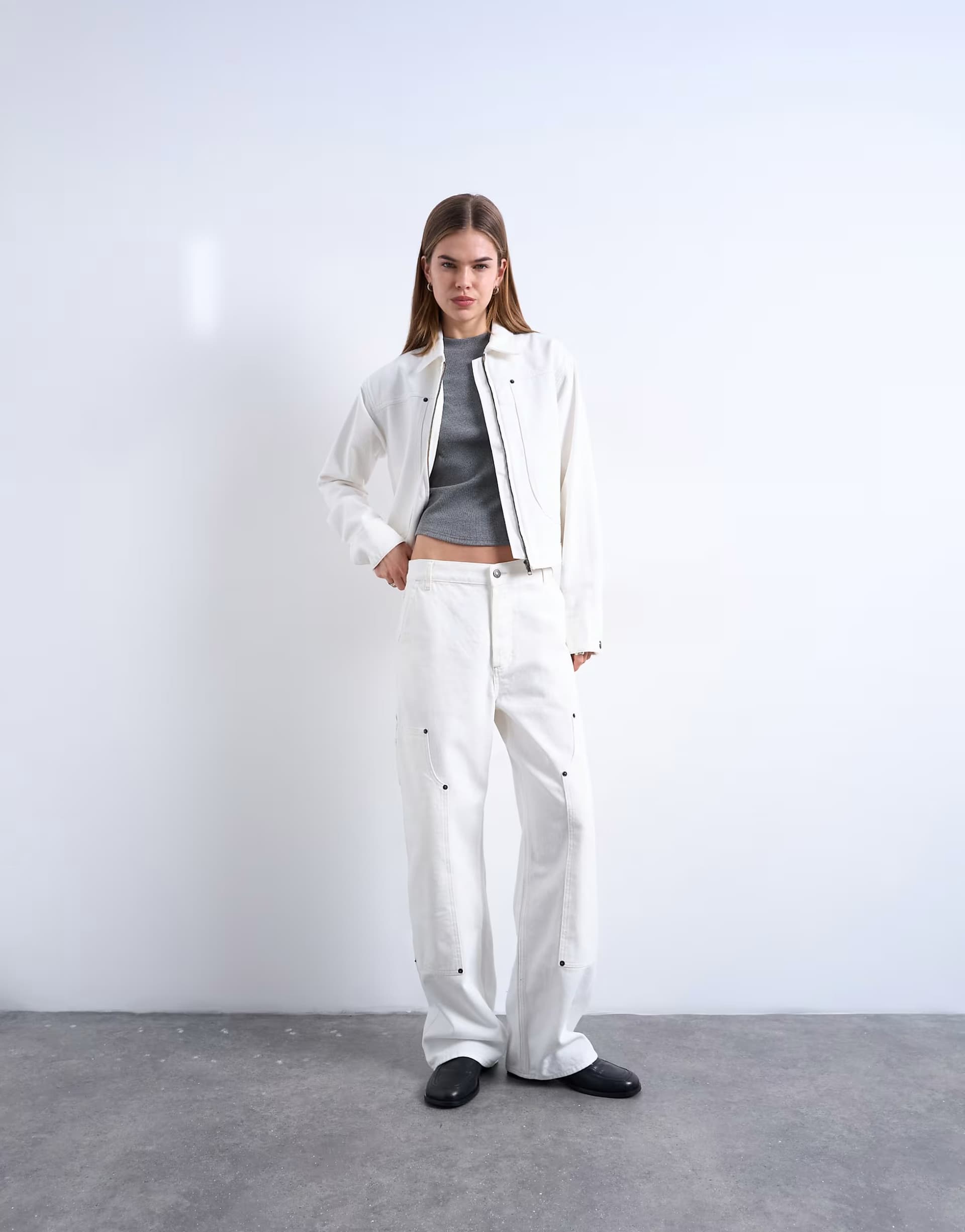 ASOS Topshop Column utility co-ord in ecru