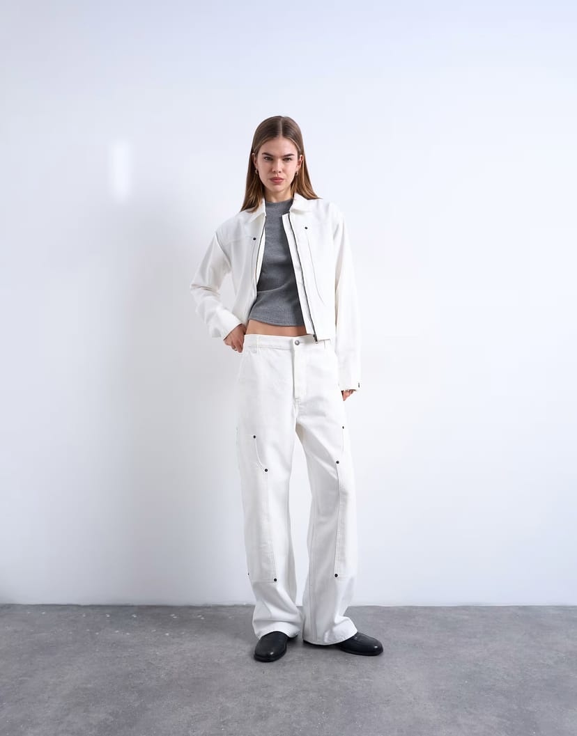 ASOS Topshop Column utility co-ord in ecru - 1