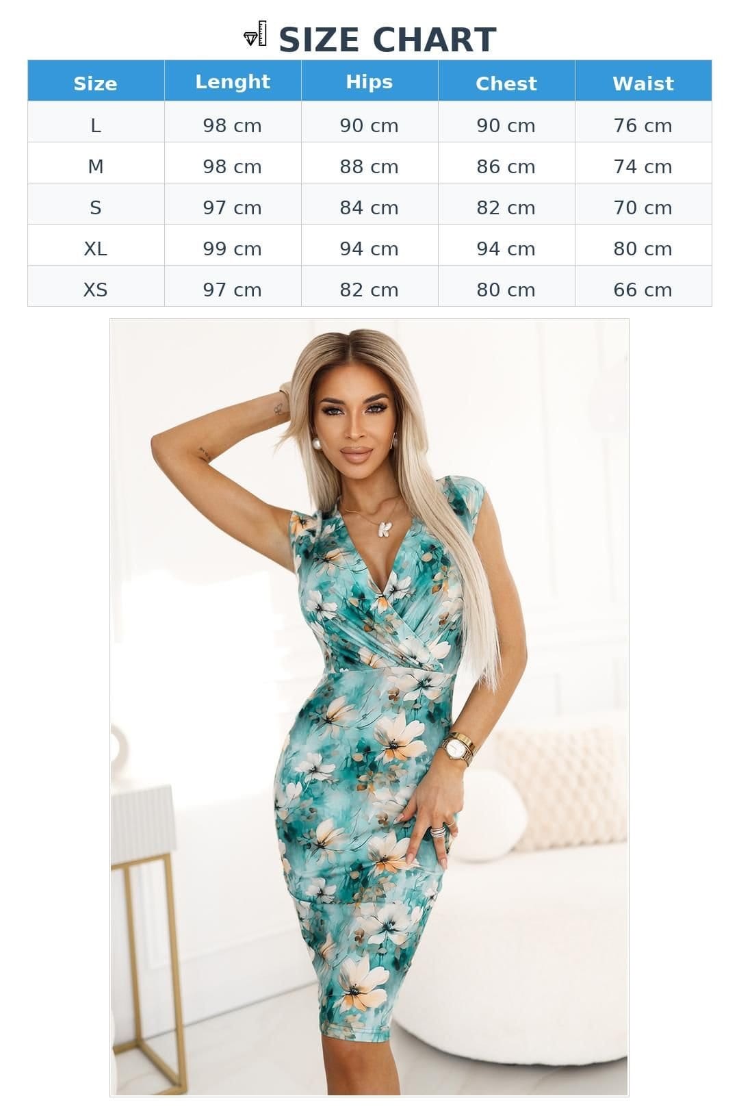 Love Lace Love Lace Women's Boyka Wrap Neck Fitted Short Sleeve Dress in Blue - 4