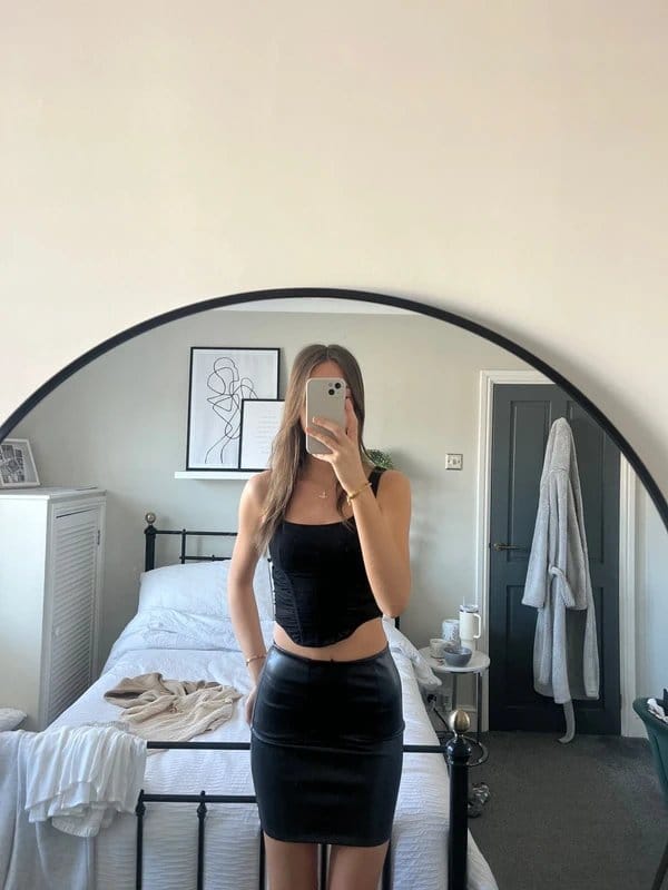 ASOS Design Tall Black leather skirt - 1