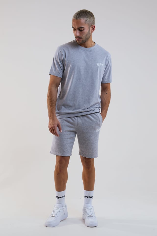 BCouture BCouture Men's Shorts & T-Shirt Set in Grey - 2