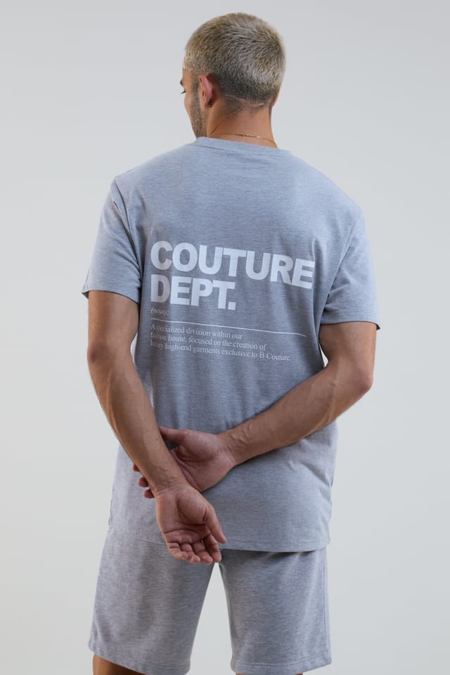 BCouture BCouture Men's Shorts & T-Shirt Set in Grey - 3