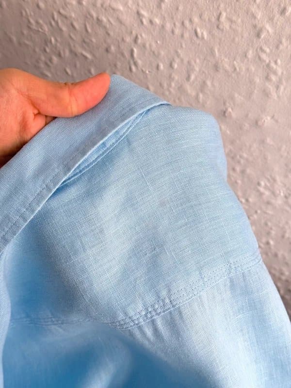 JACHS Men's Jachs New York Linen Blue Shirt - size M