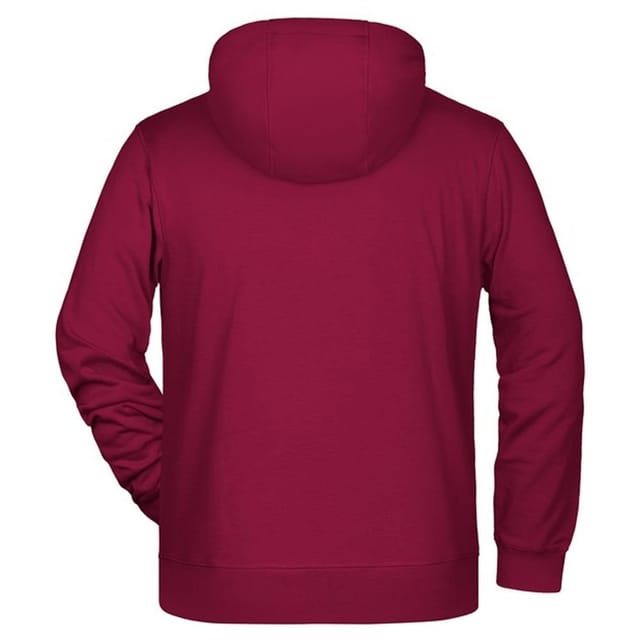 James and Nicholson James and Nicholson Men's Full Zip Hoodie in Wine - 2