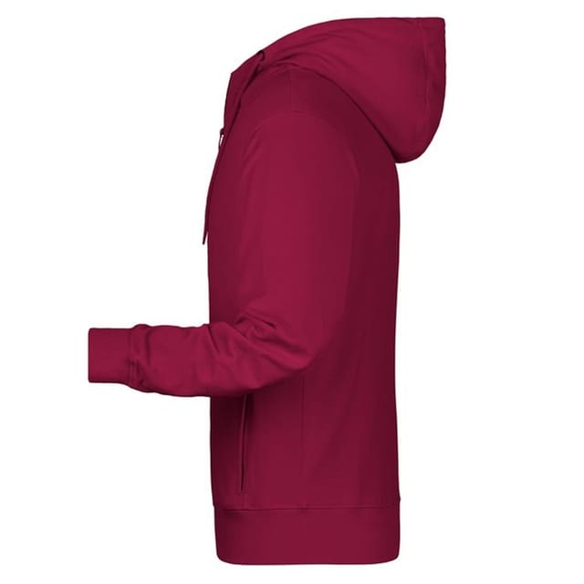 James and Nicholson James and Nicholson Men's Full Zip Hoodie in Wine - 3