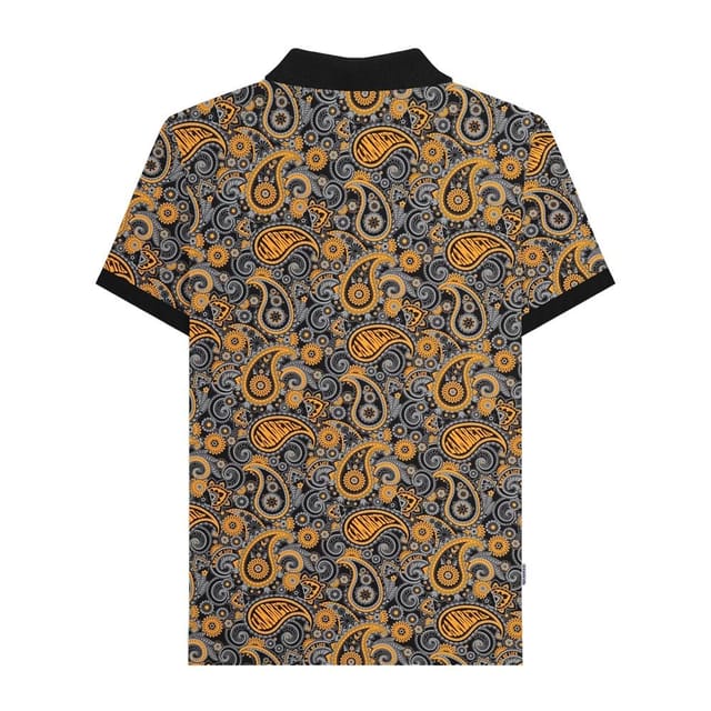 Lambretta Lambretta Men's Paisley Polo Shirt in Black - 2
