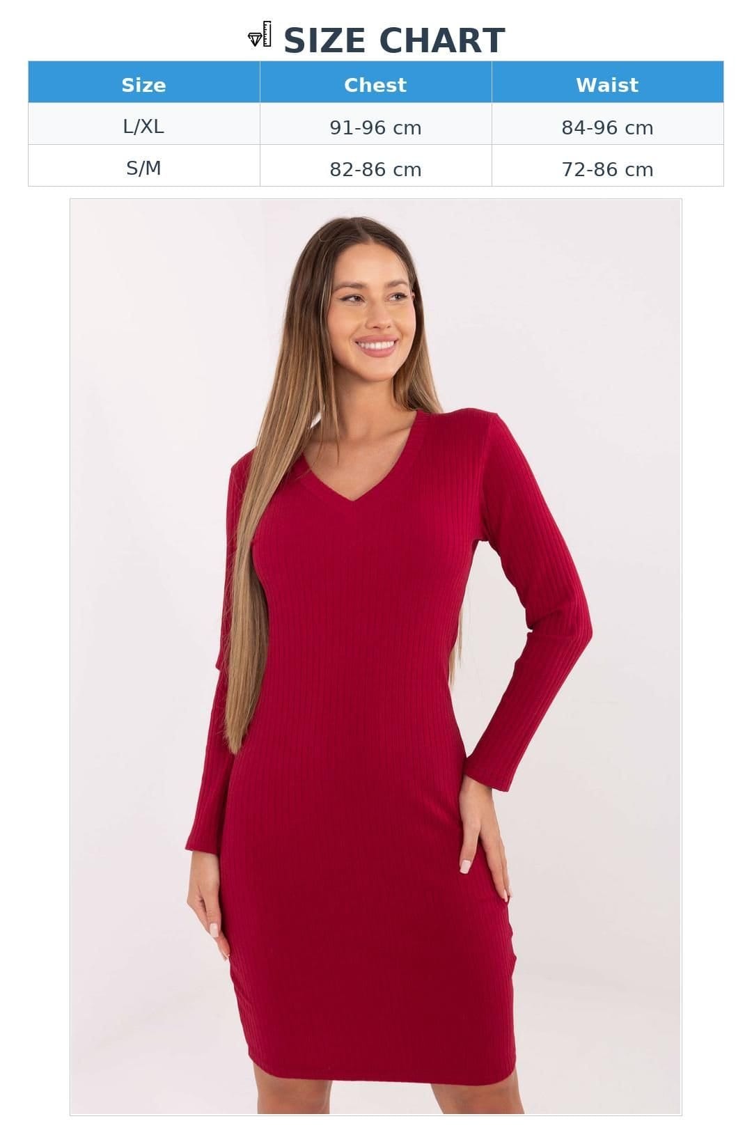 Love Lace Love Lace Women's Everyday Ribbed Cotton V Neck Pencil Dress in Red - 4