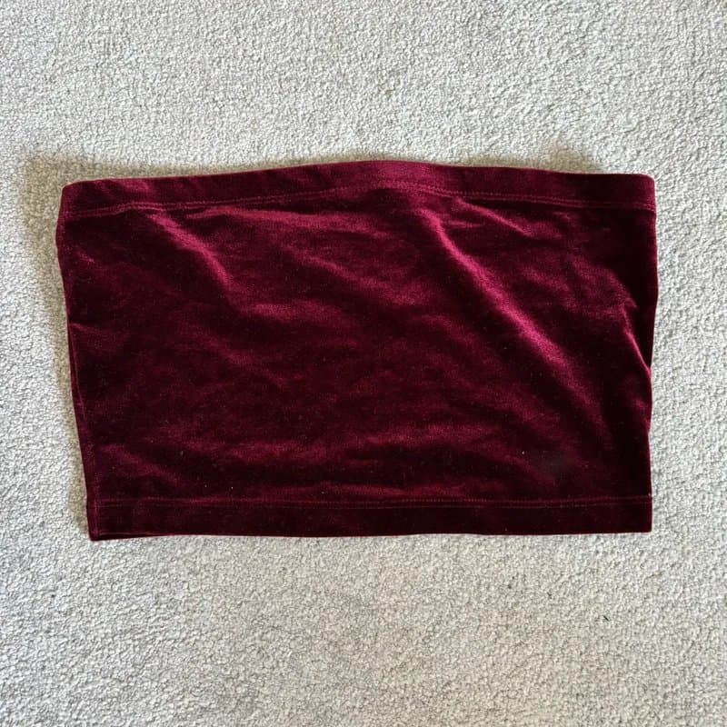 Bershka Bershka burgundy velour bandeau