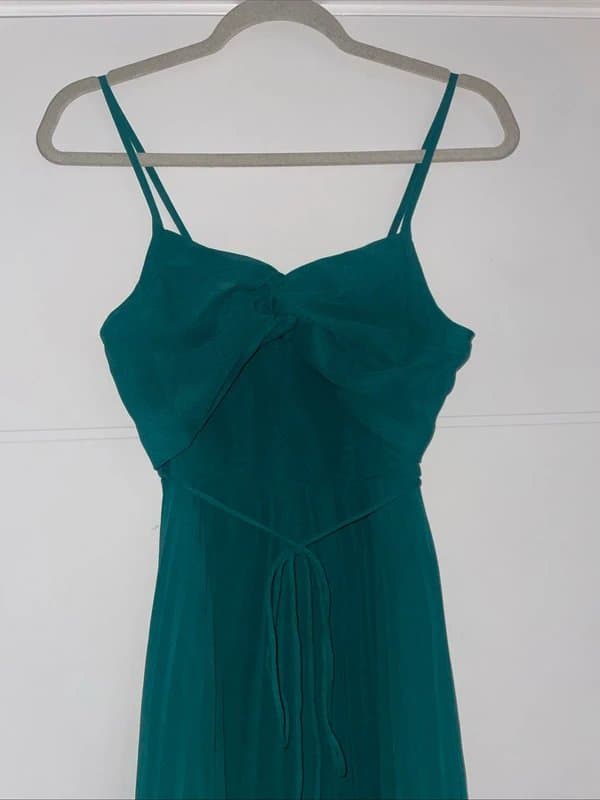 ASOS Asos Green Twist Front Pleated Midi Dress Size 8 Occasion Smart Party Stylish