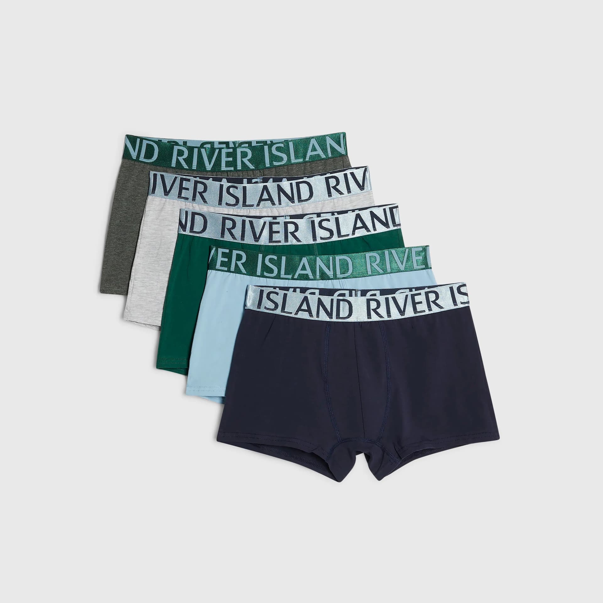 River Island Mens River Island Blue Multicolour Pack Of 5 Trunks