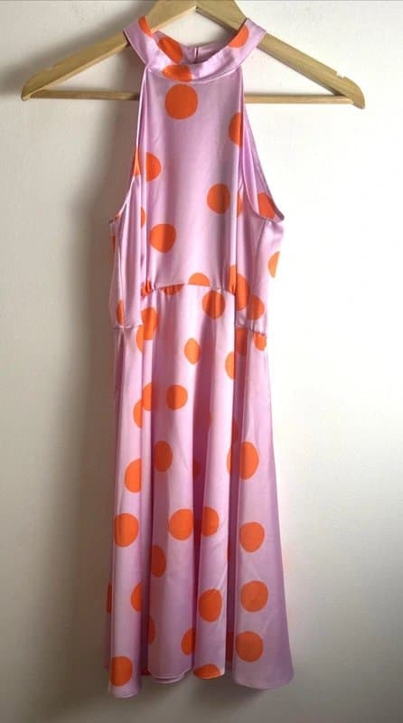 New Look New look - spot halter short dress - size 8 - pink