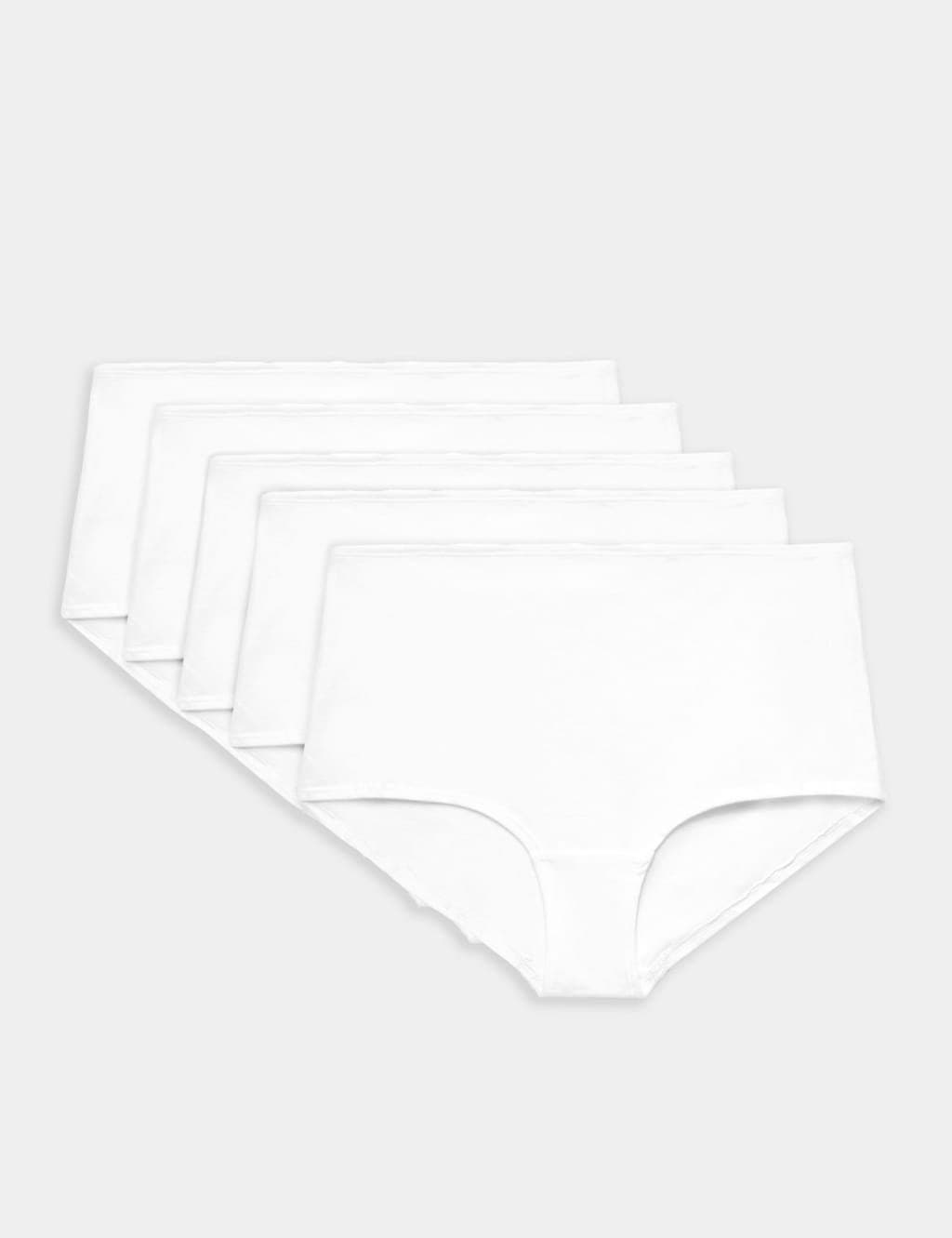 Marks & Spencer M&S 5 Pack Pure Cotton High Rise Shorts White