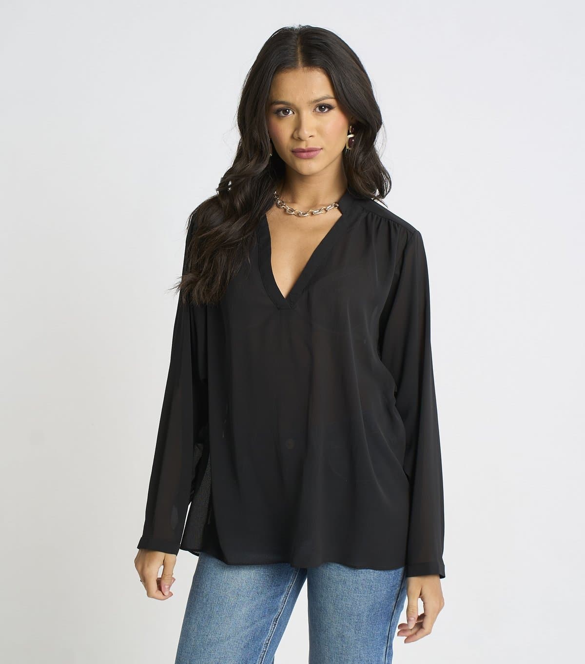 Gini London Women's Chiffon Oversized Blouse Gini London New Look