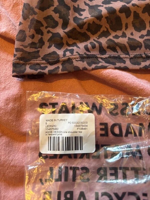 ASOS Design Off shoulder leopard print see through top