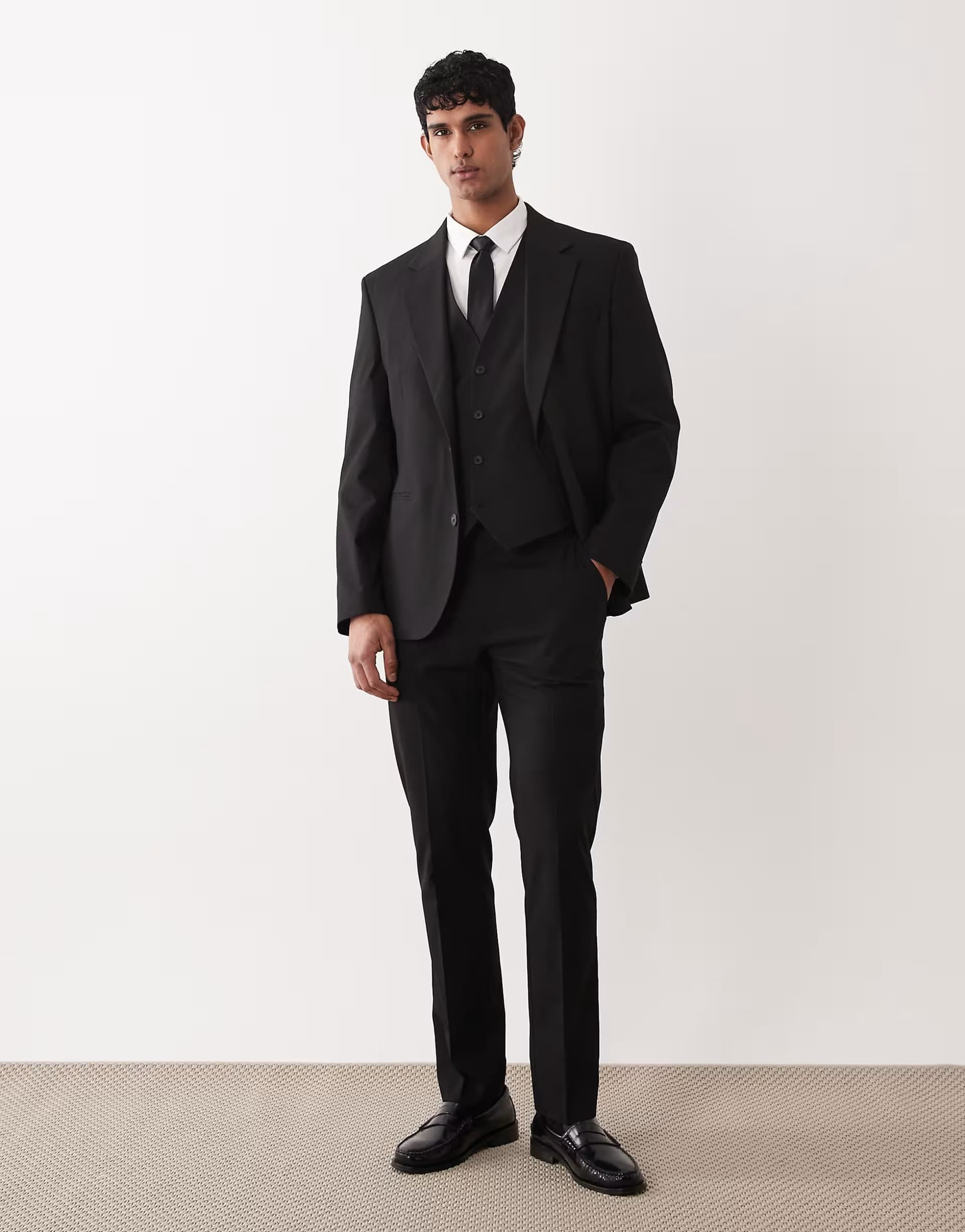 ASOS ASOS DESIGN slim suit trousers in black