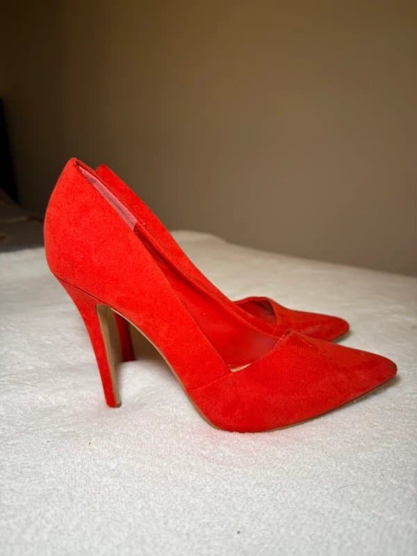 New Look Red Felt Heels