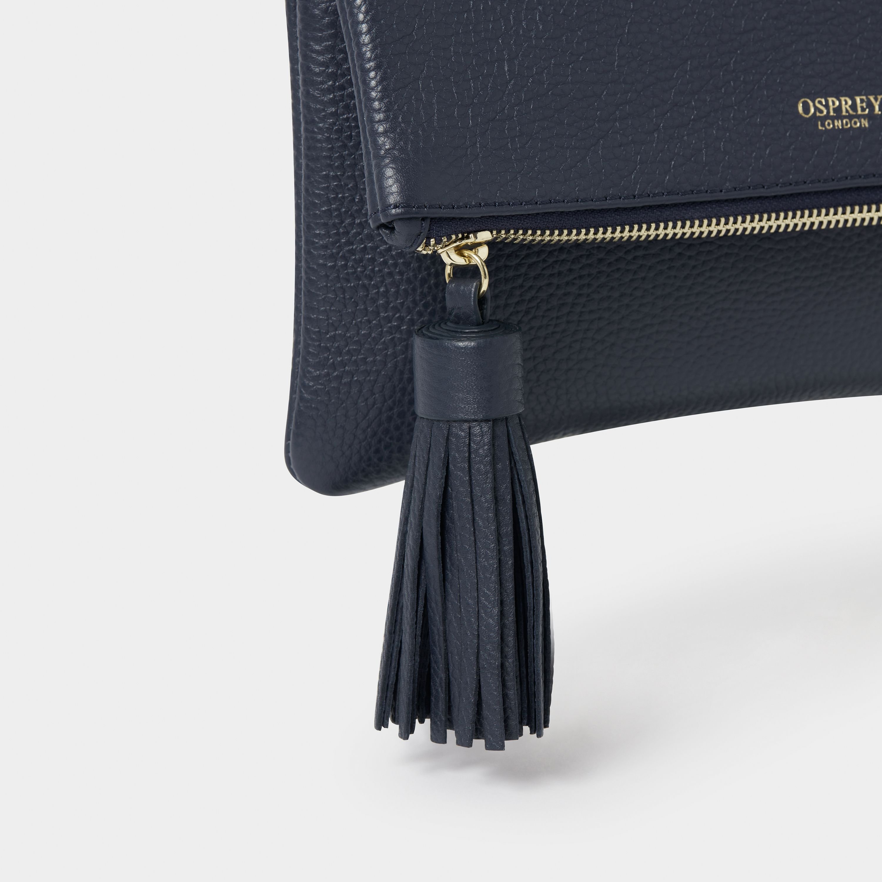 OSPREY LONDON OSPREY LONDON Women's The Bexley Leather Clutch Bag in Navy - 4