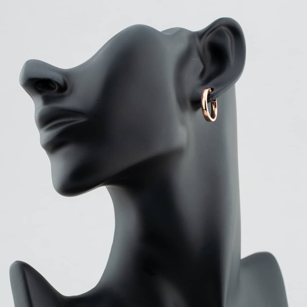 T.H.Baker T.H.Baker Women's 9ct Rose Gold Plain Flat 15mm Hoop Earrings 5.51.0899 - 2