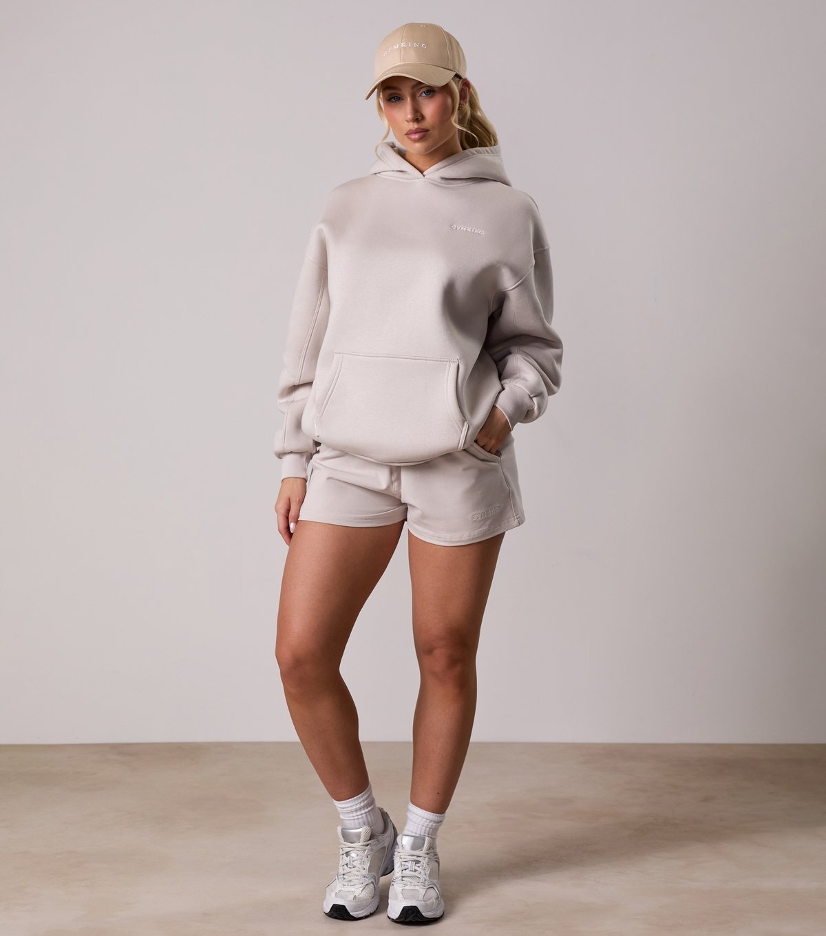 Gym King Women's Cream Logo Embroidered Cap Gym King New Look - 3