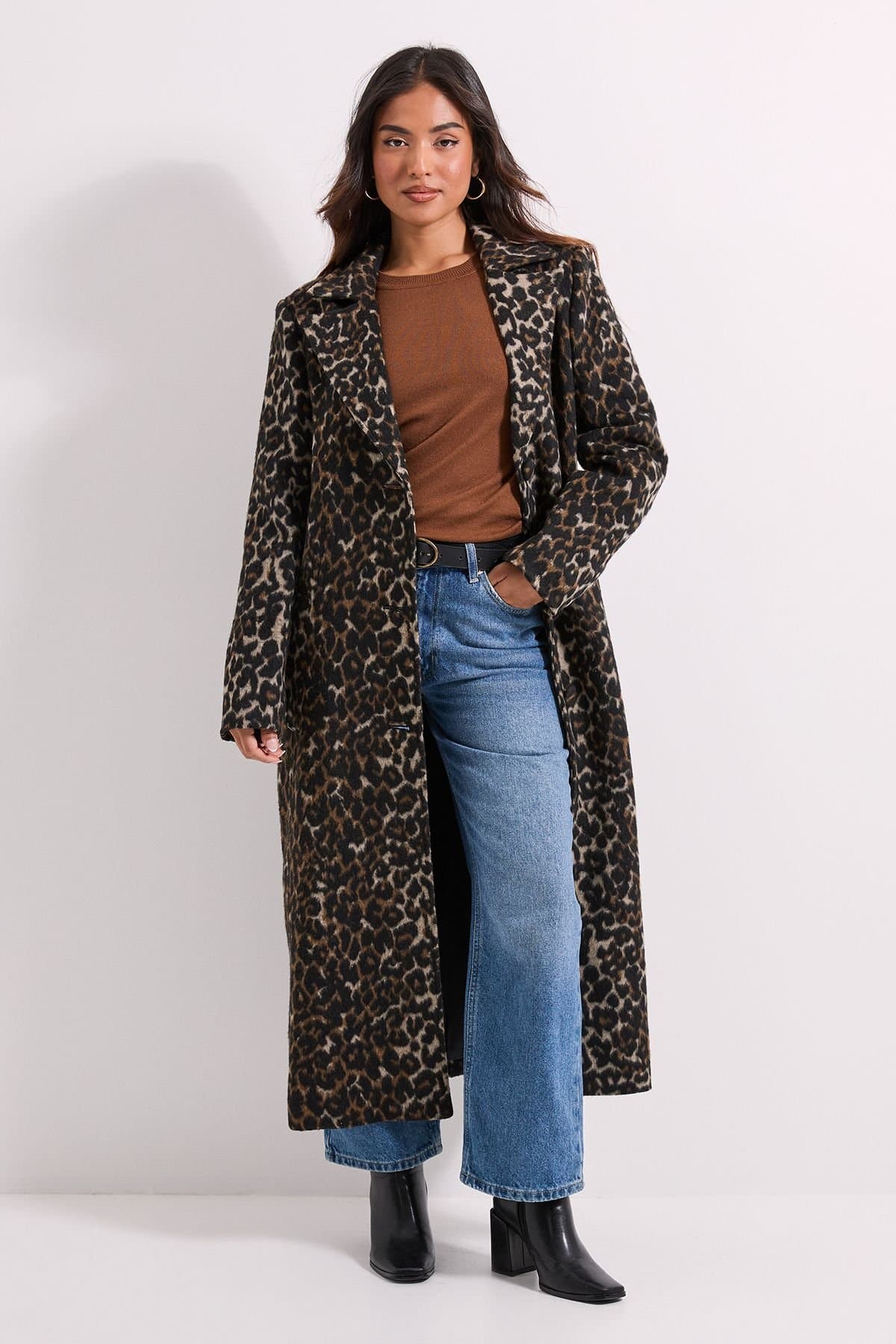 Dorothy Perkins Dorothy Perkins Women's Petite Animal Wool Midi Coat