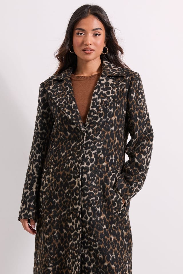 Dorothy Perkins Dorothy Perkins Women's Petite Animal Wool Midi Coat - 2