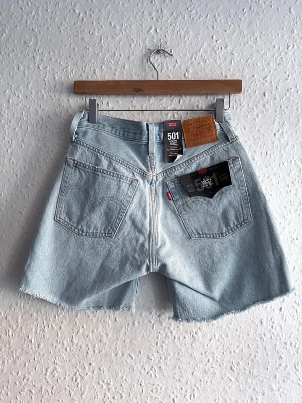 Levis New With Tags Levi's 501 Light Wash Mid Biker Denim Shorts  (RRP£60) *no offers pls*