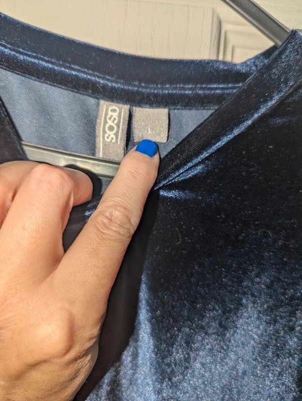 ASOS ASOS Navy Blue Velvet  T-Shirt – Size L