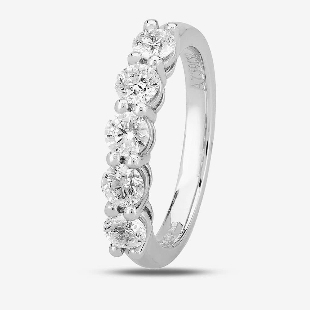 1888 collection 1888 collection Women's Platinum 1.00ct Five-Stone Diamond Ring in Silver