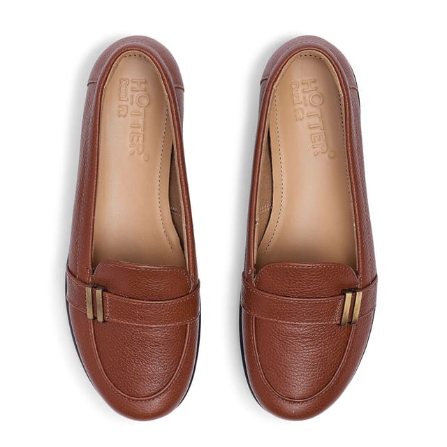 Hotter Hotter Women's Extra Wide 'Clay' Loafers in Tan - 3