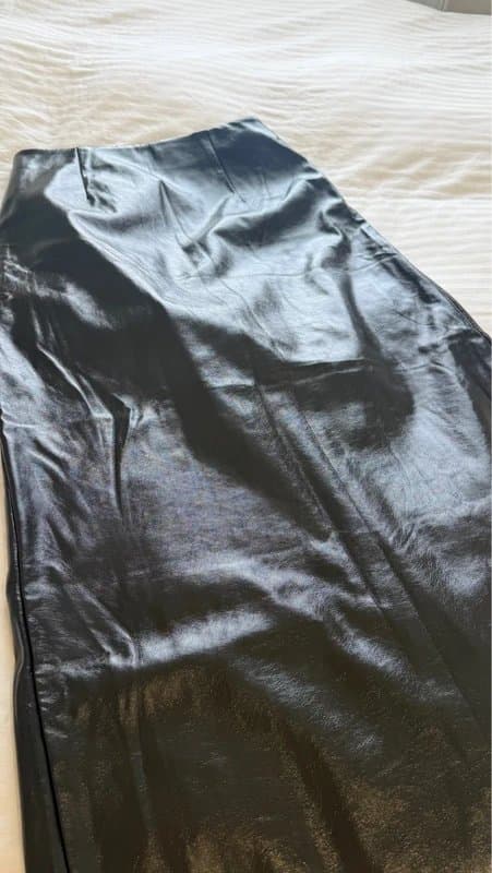 Topshop Topshop Black Faux Leather Maxi Skirt (Size 8)