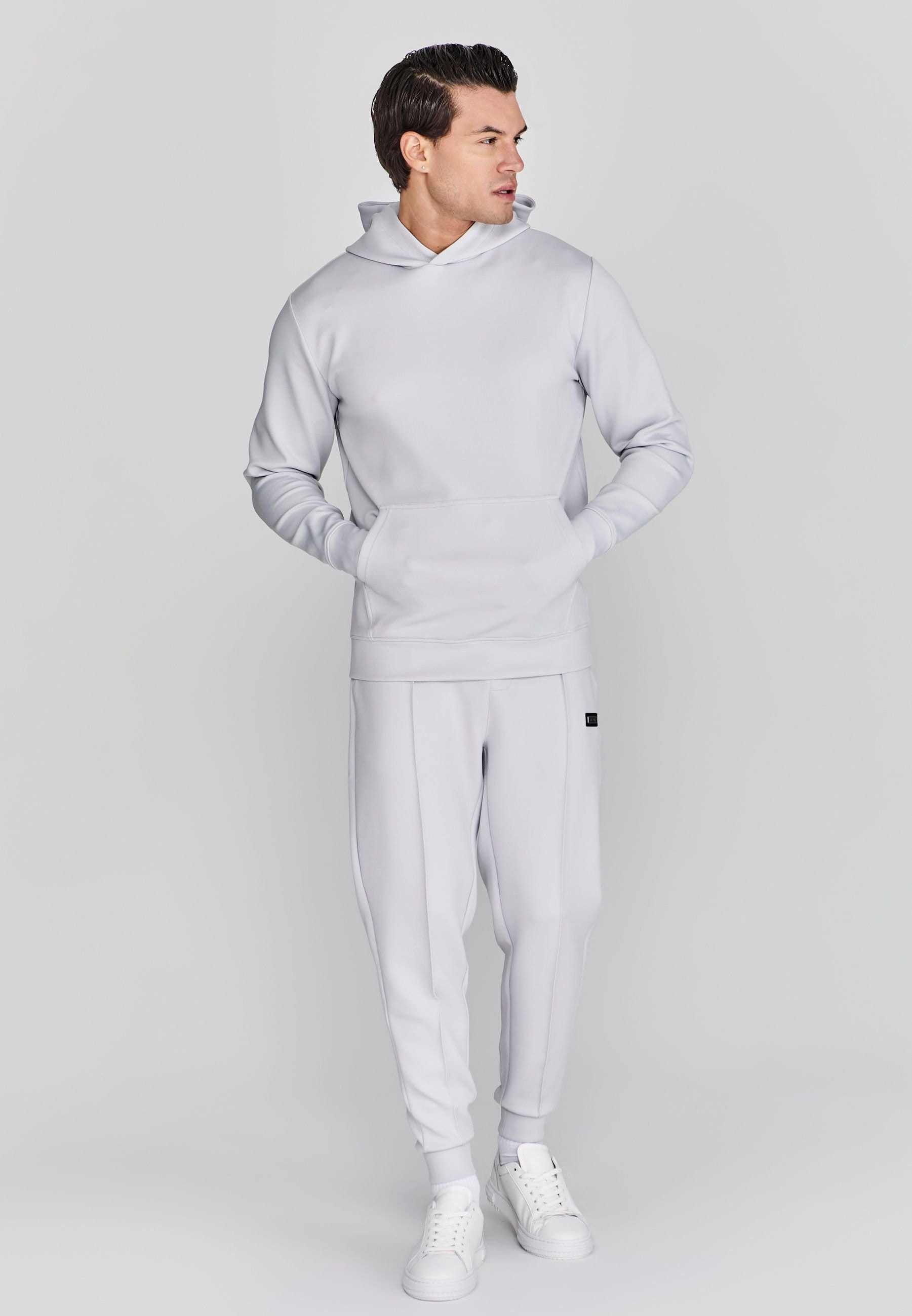 SikSilk SikSilk Men's Smart Hoodie in Light Grey - 4