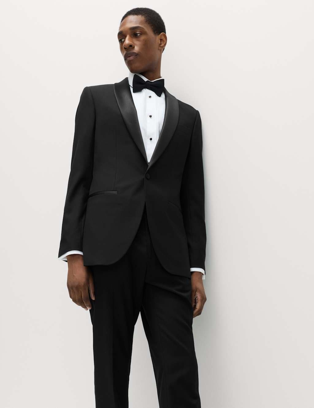 Marks & Spencer M&S Slim Fit Shawl Collar Stretch Tuxedo Jacket Black