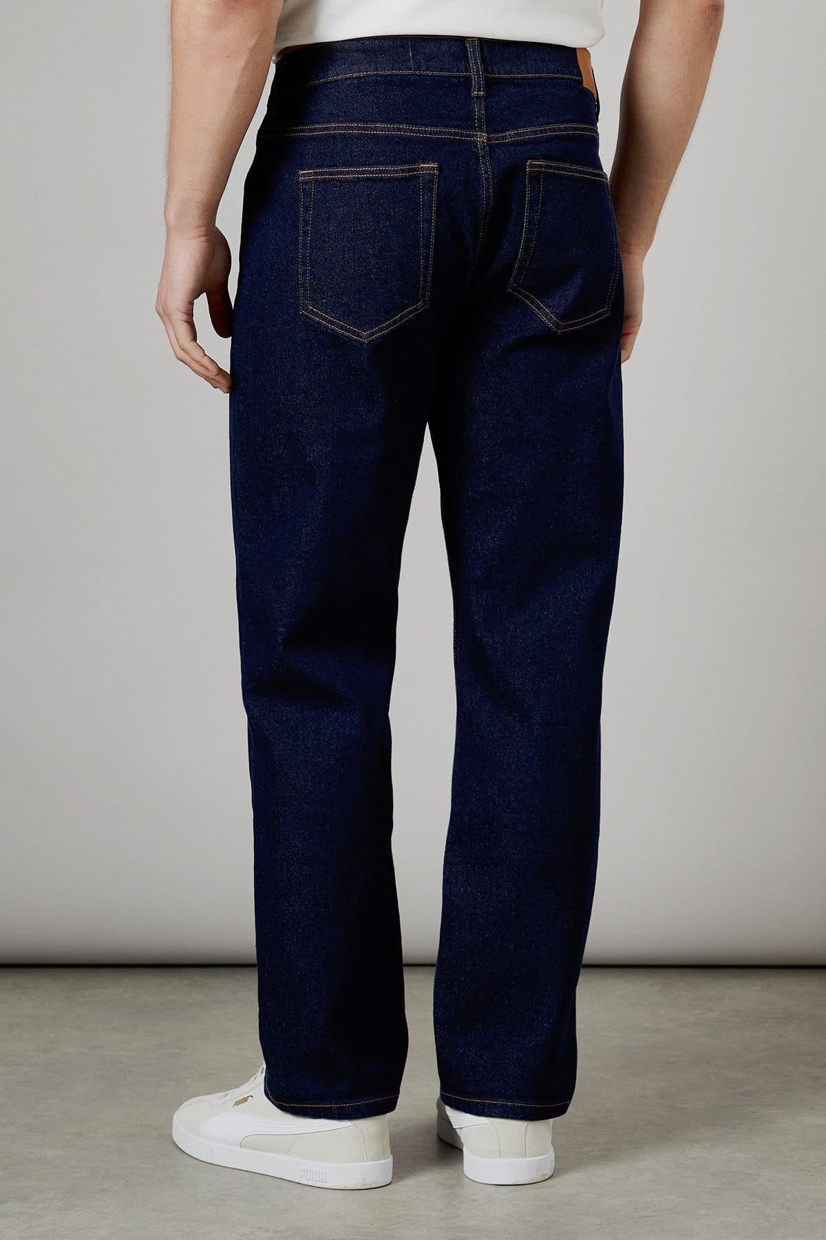 Maine Maine Men's Rinse Wash Premium Stretch Straight Fit Jeans in Dark Blue - 4