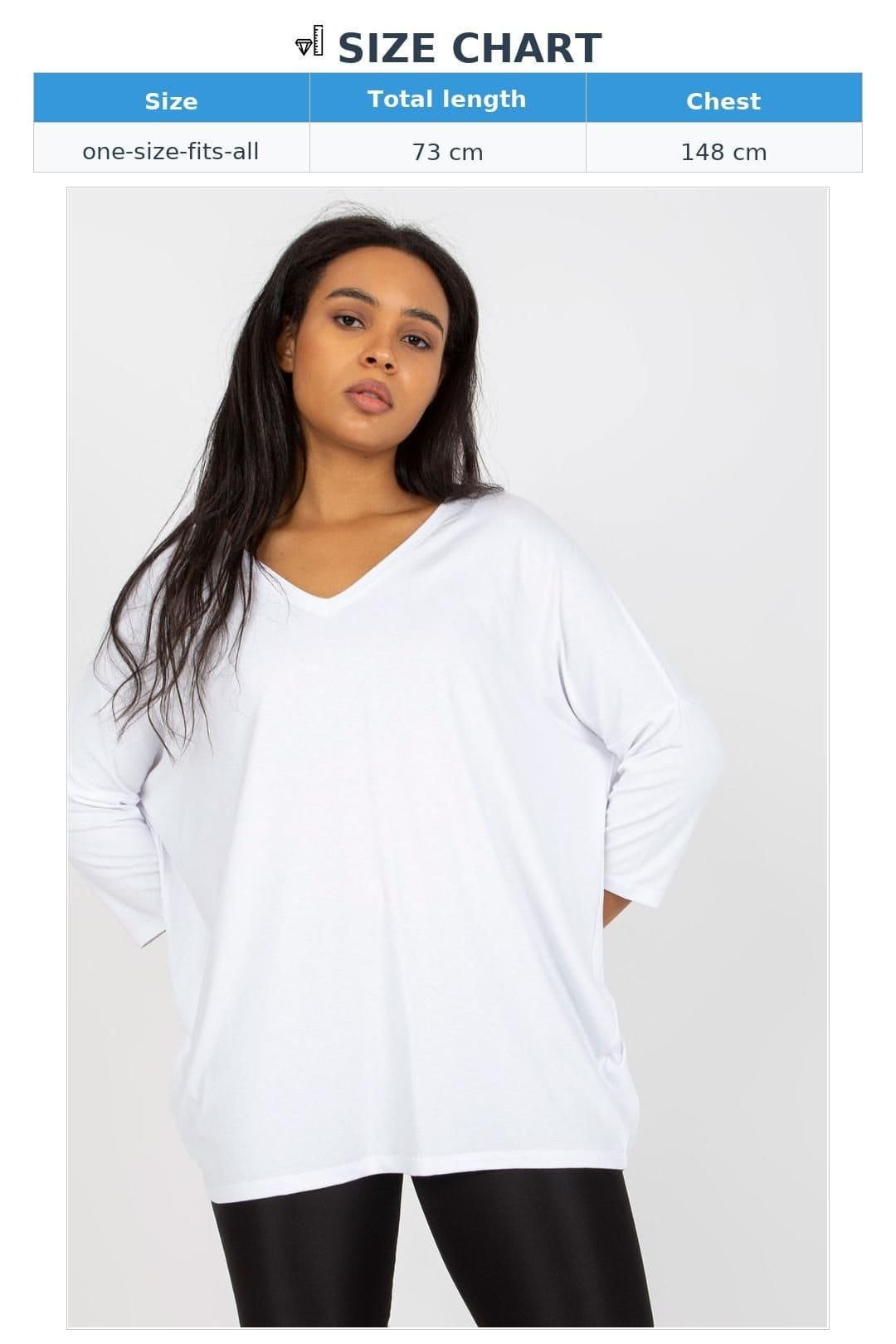 Love Lace Love Lace Women's Plus Size Sweetheart Blouse 3/4 Sleeves in White - 4