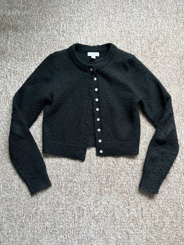 Topshop Topshop black micro cardigan xs