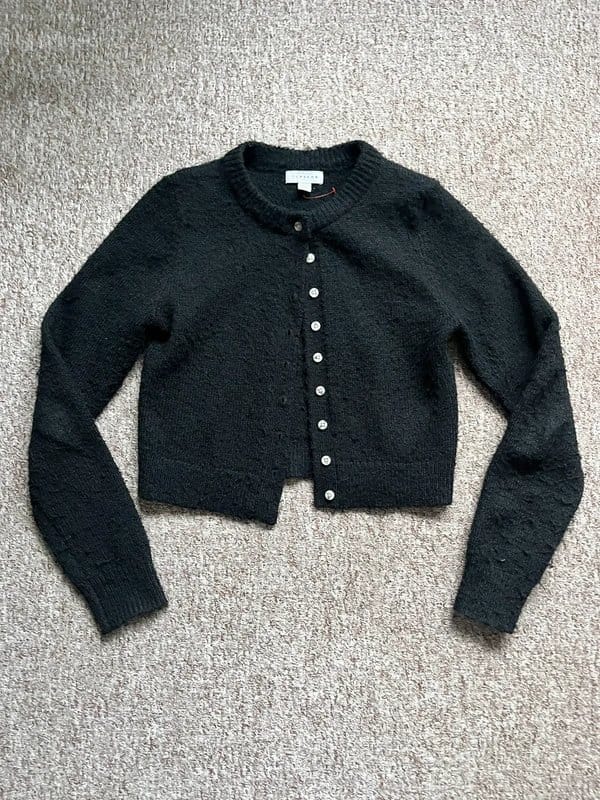 Topshop Topshop black micro cardigan xs - 1