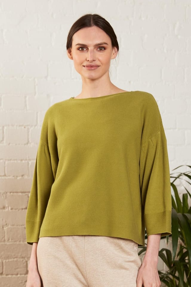 Nomads Clothing Nomads Clothing Women's Cotton Bubble Sleeve Jumper in Light Khaki - 2